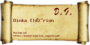Dinka Ilárion névjegykártya